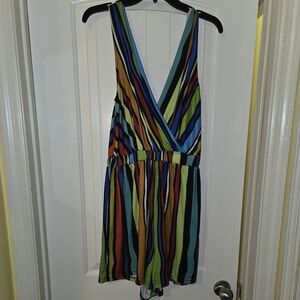 Colorful Striped Romper NWOT
